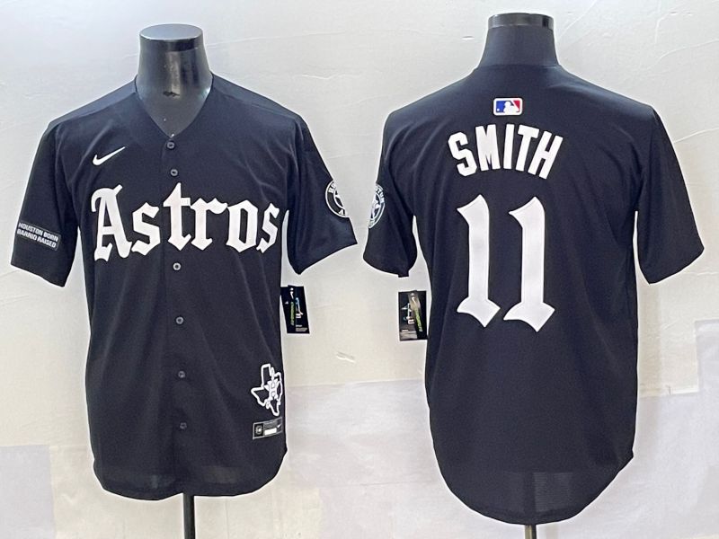 Men 2025 Houston Astros 11 Smith Black Five generations Joint Name Nike MLB Jersey style 44